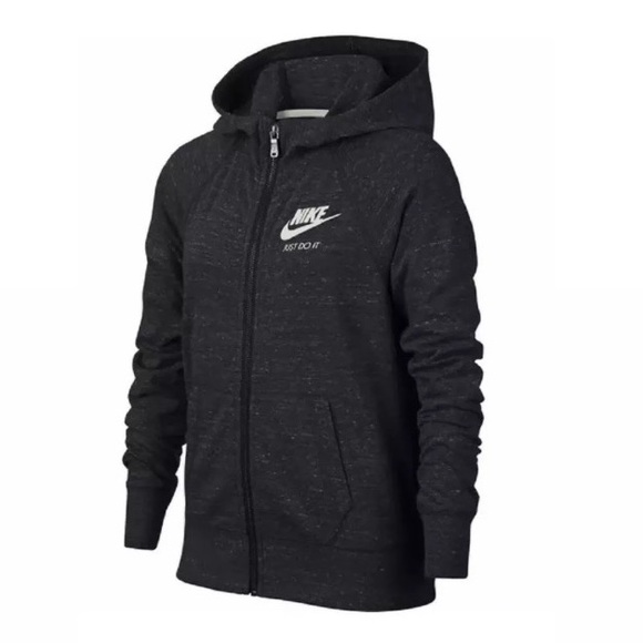 Nike Other - nike girls vintage zip gym hoodie charcoal grey large